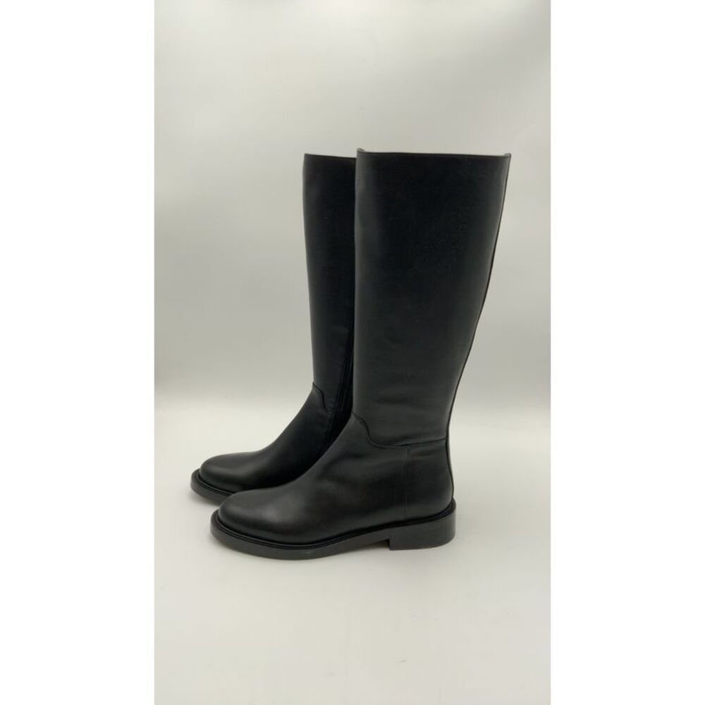 Quince Italian Leather Riding Boots Black Shoes 9 - Picture 9 of 10